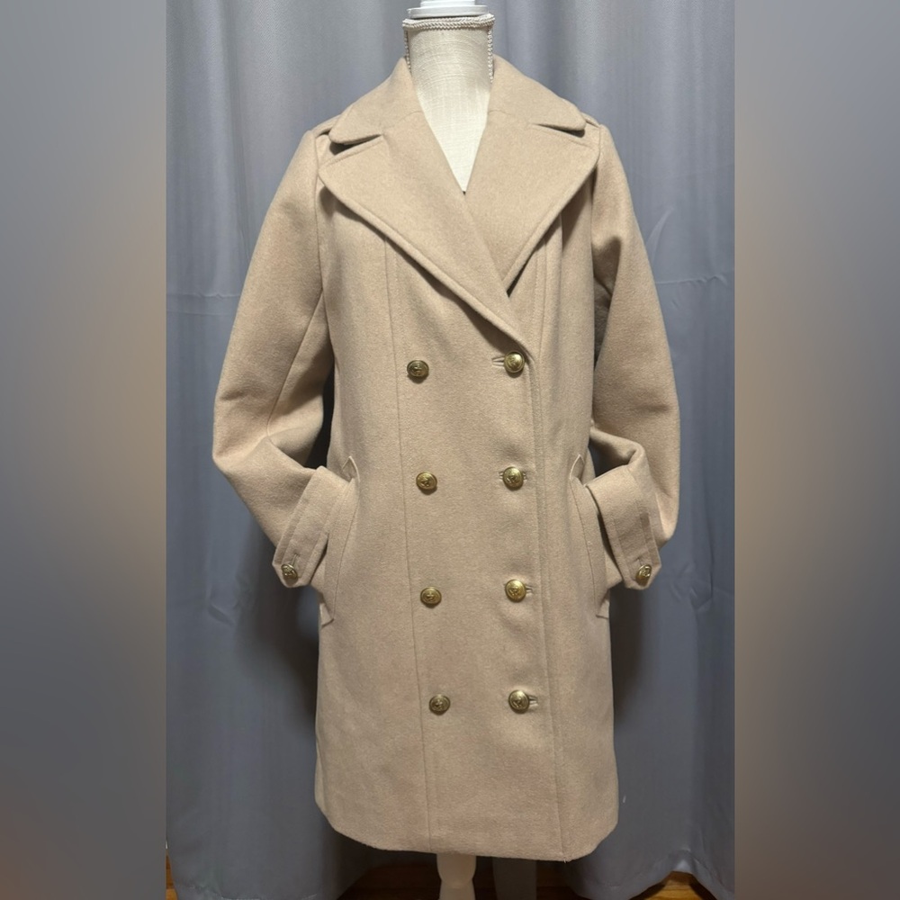 NWT Tommy Hilfiger Beige Wool Trench Coat 🧥
